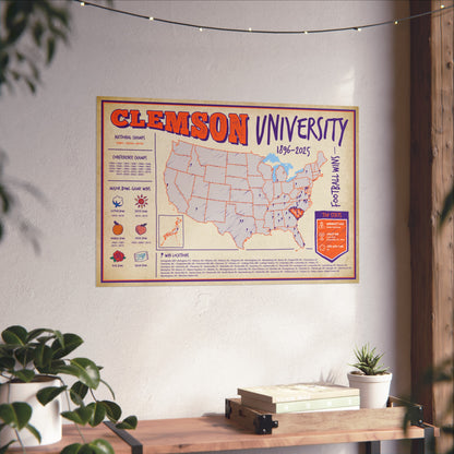 Clemson University Football Wall Art Print Poster