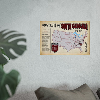 University of South Carolina Football Wins Wall Art Print Poster