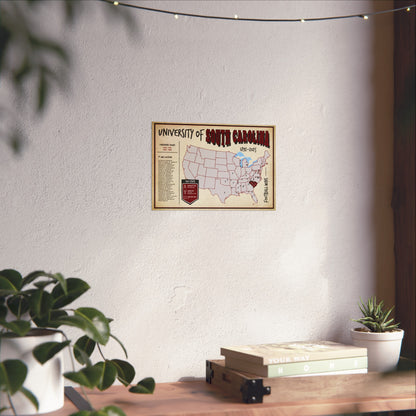 University of South Carolina Football Wins Wall Art Print Poster