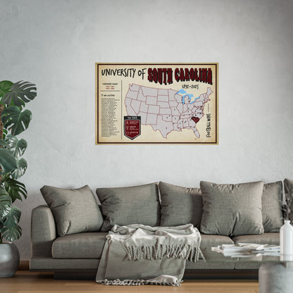 University of South Carolina Football Wins Wall Art Print Poster