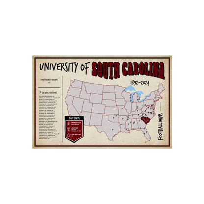 University of South Carolina Football Wall Art Print Poster
