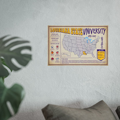 Louisiana State University Football (LSU) Wall Art Print Poster