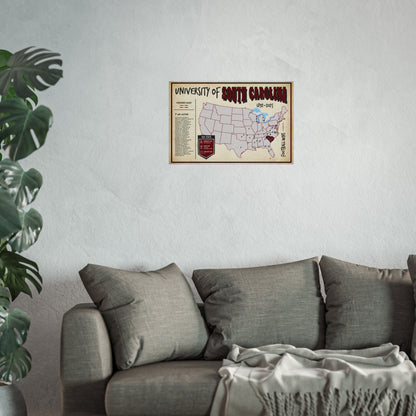 University of South Carolina Football Wins Wall Art Print Poster